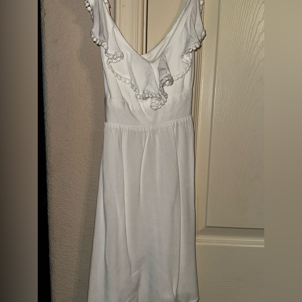 Elegant White Ruffle Dress
